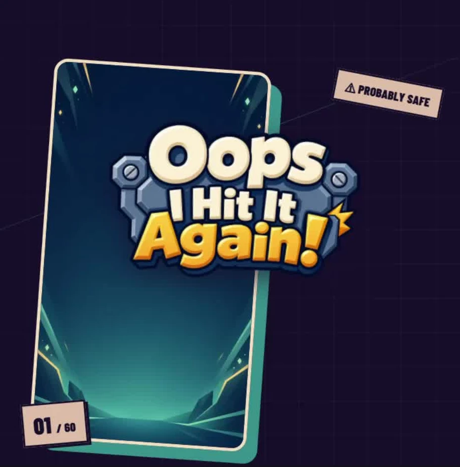 OIHIA game logo on a stylized level card