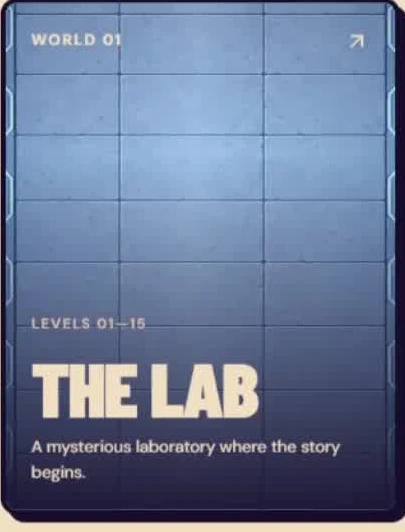 World 1: The Lab, levels 1 through 15